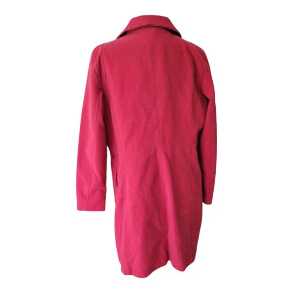 MNG Brushed Cotton Pea Coat Mid Length Size Large Red - Picture 3 of 9